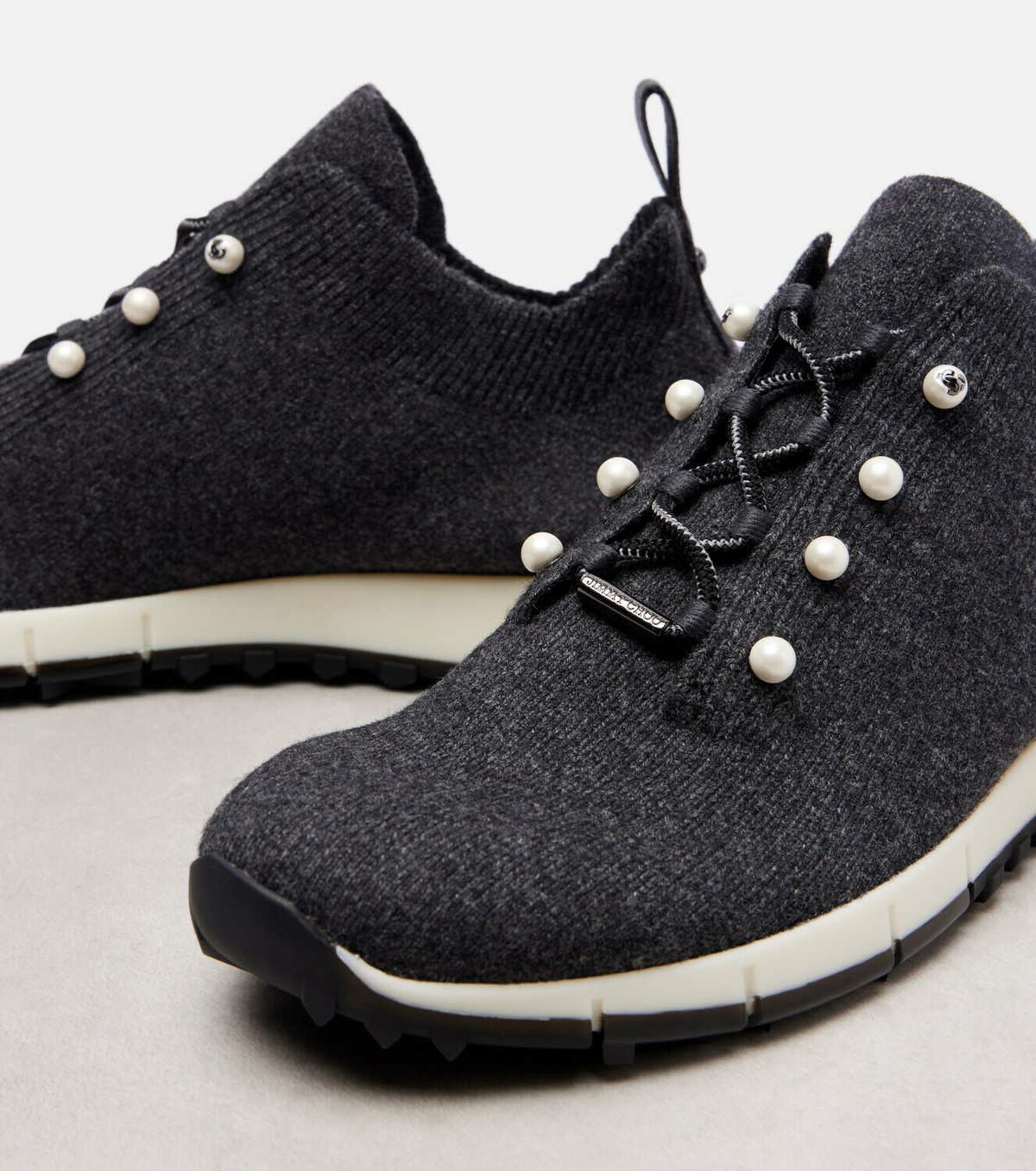 Jimmy Choo Veles embellished cashmere sneakers
