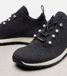 Jimmy Choo Veles embellished cashmere sneakers