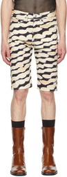 Dries Van Noten Off-White Len Lye Edition Denim Tattoo Shorts