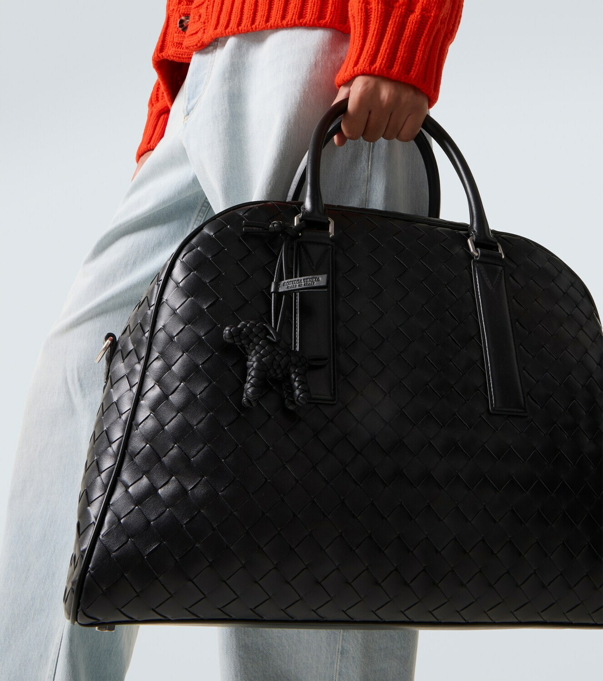 Bottega Veneta Woven leather bag charm