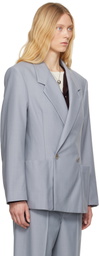 LEMAIRE Blue Double Breasted Tailored Blazer
