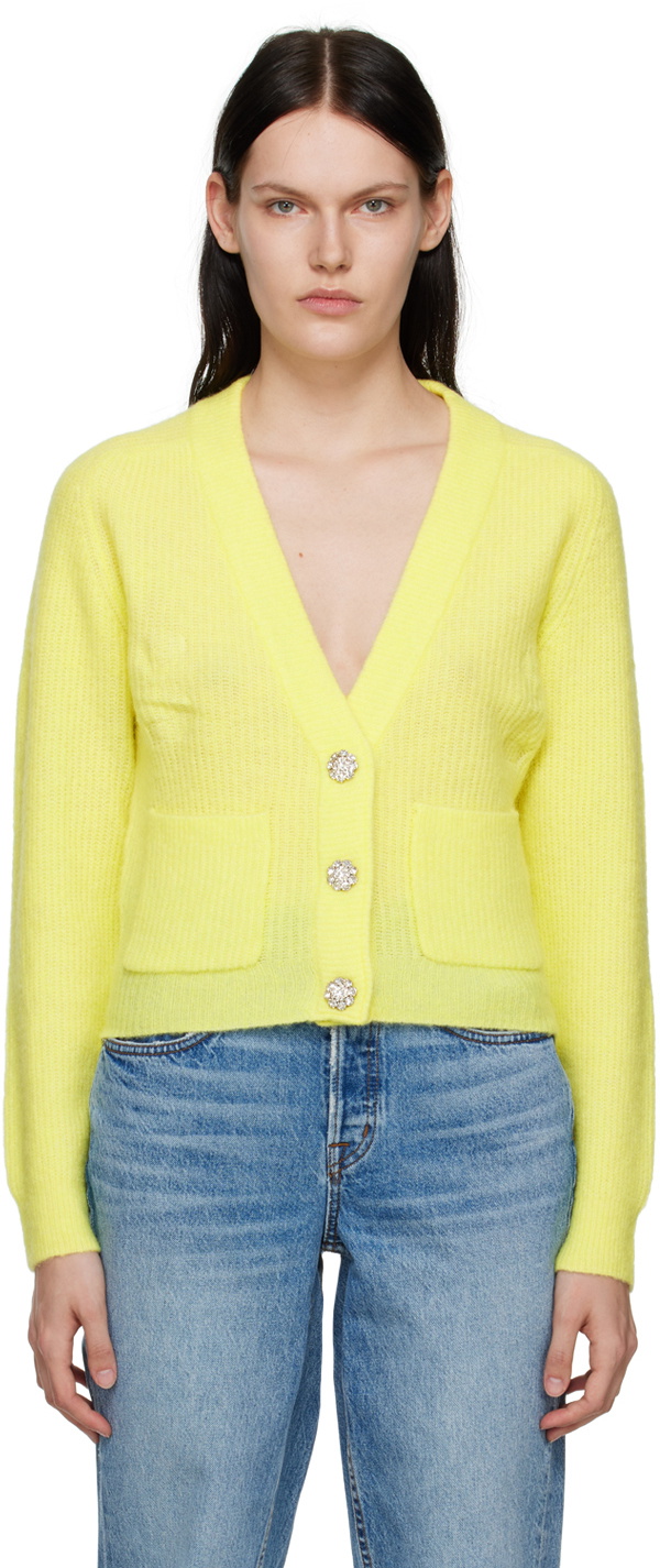 GANNI Yellow Brushed Cardigan GANNI