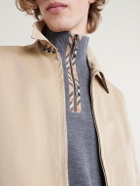 Burberry - Checked Wool Half-Zip Sweater - Gray