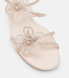 Rene Caovilla Floriane embellished satin sandals