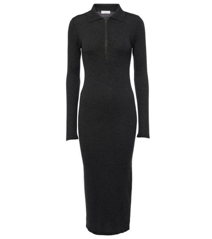 Photo: Brunello Cucinelli Wool and cashmere midi dress