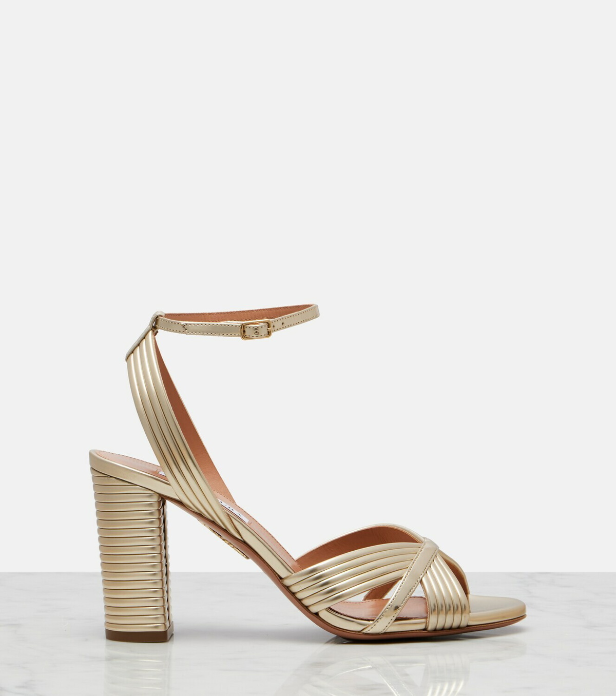 Aquazzura Very Sundance metallic leather sandals