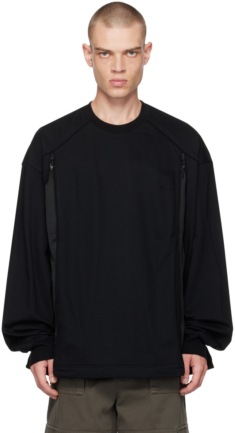 Juun.J Black Paneled Sweatshirt Juun.J