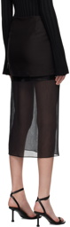Helmut Lang Black Combo Midi Skirt