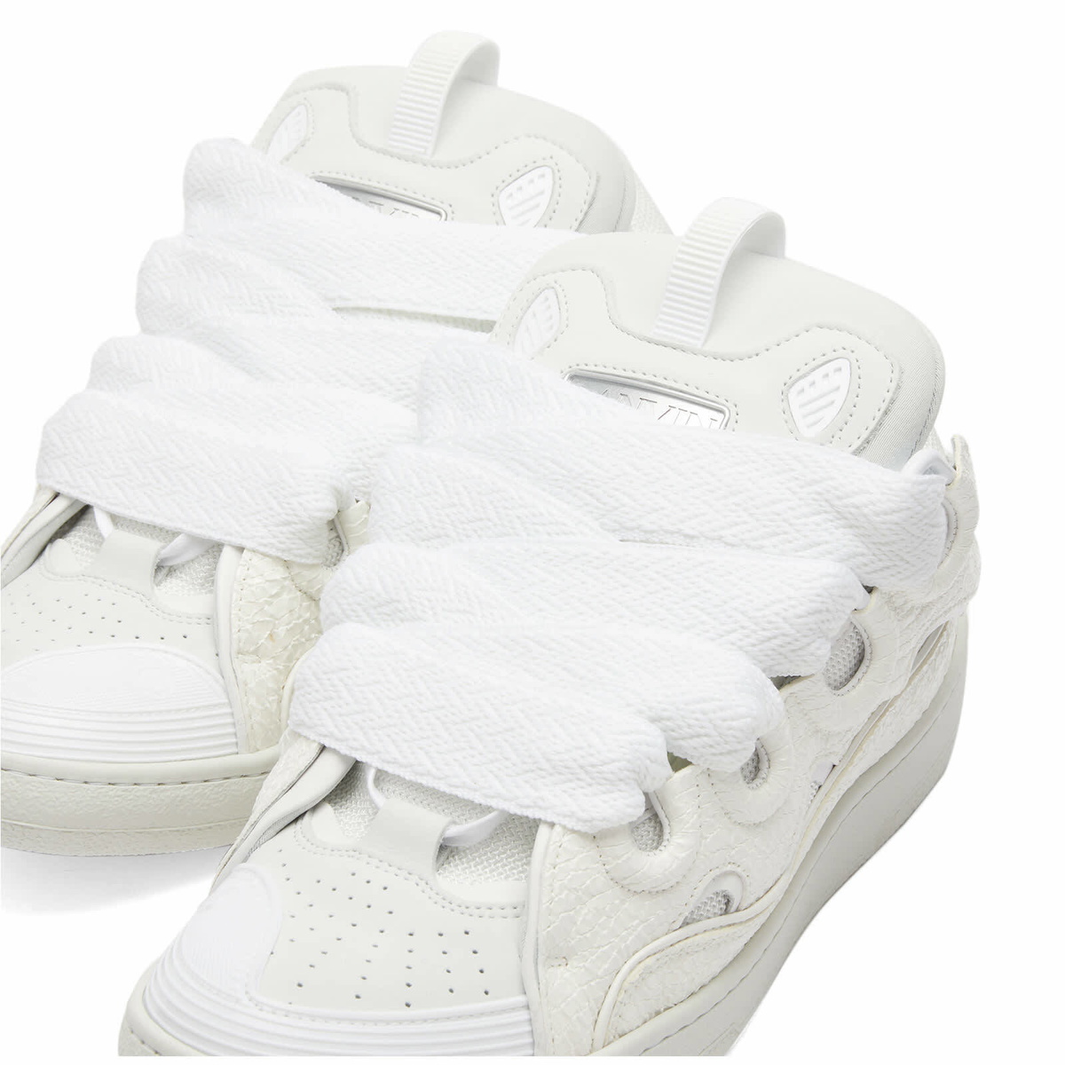Lanvin Men's Curb Grain Sneaker in White Lanvin
