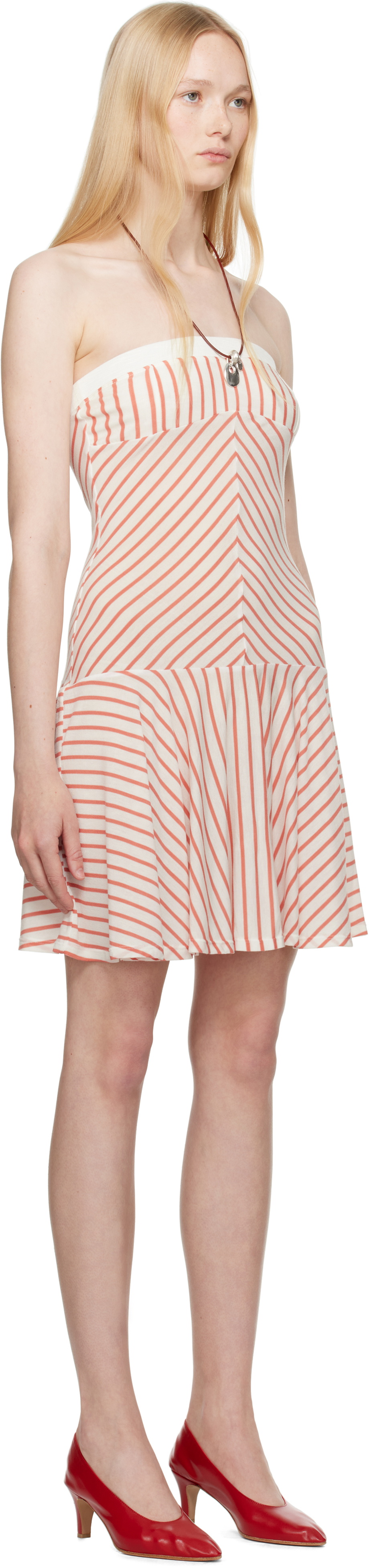 BELLE White & Orange Claro Minidress