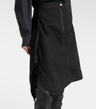 Lemaire Asymmetric denim midi skirt