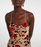 Rodarte Sheer floral velvet devoré slip dress