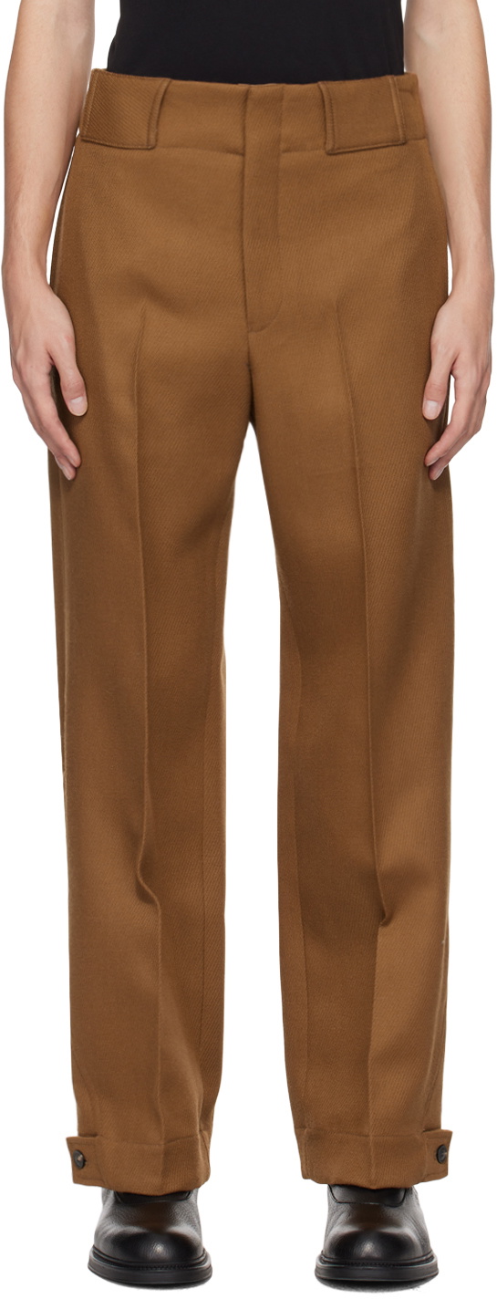 Virgin wool cavalry twill trousers with adjustable hem | EMPORIO ARMANI Man