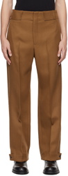 Emporio Armani Brown Creased Trousers