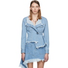 Marques Almeida Blue Denim Asymmetric Jacket