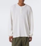 A.Presse Waffle-knit cotton-blend Henley shirt
