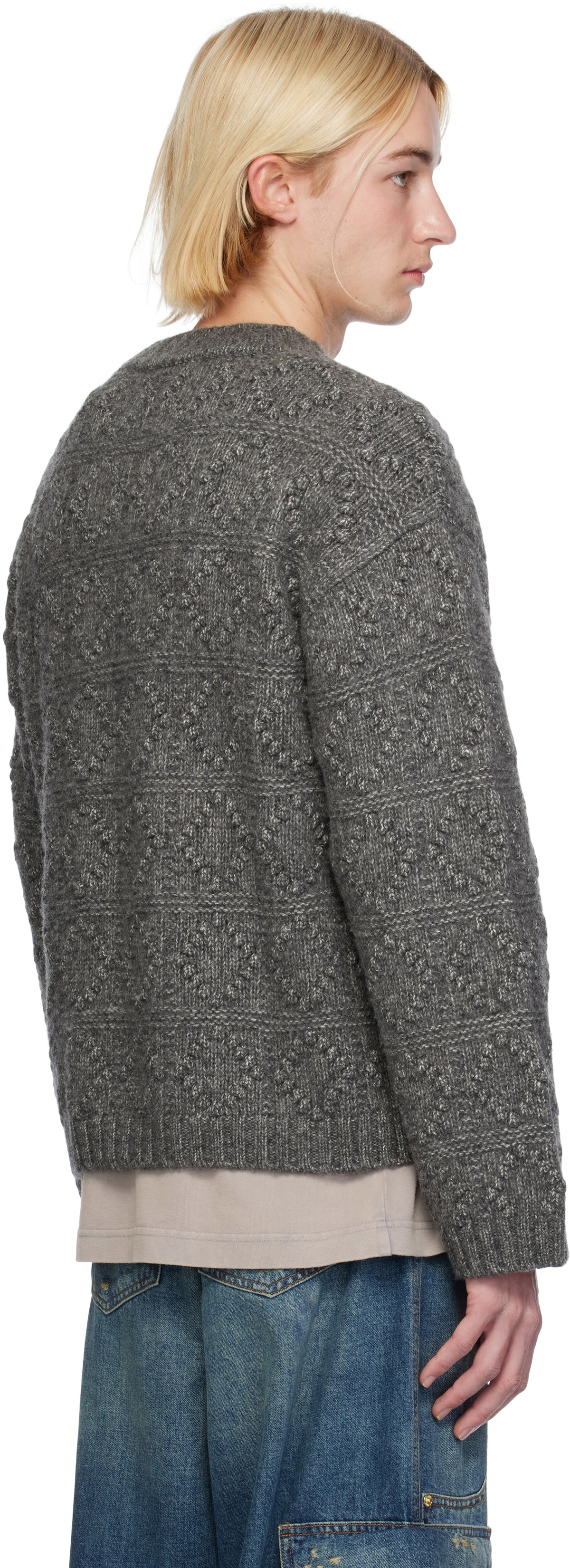 GANNI Gray Bubble Sweater