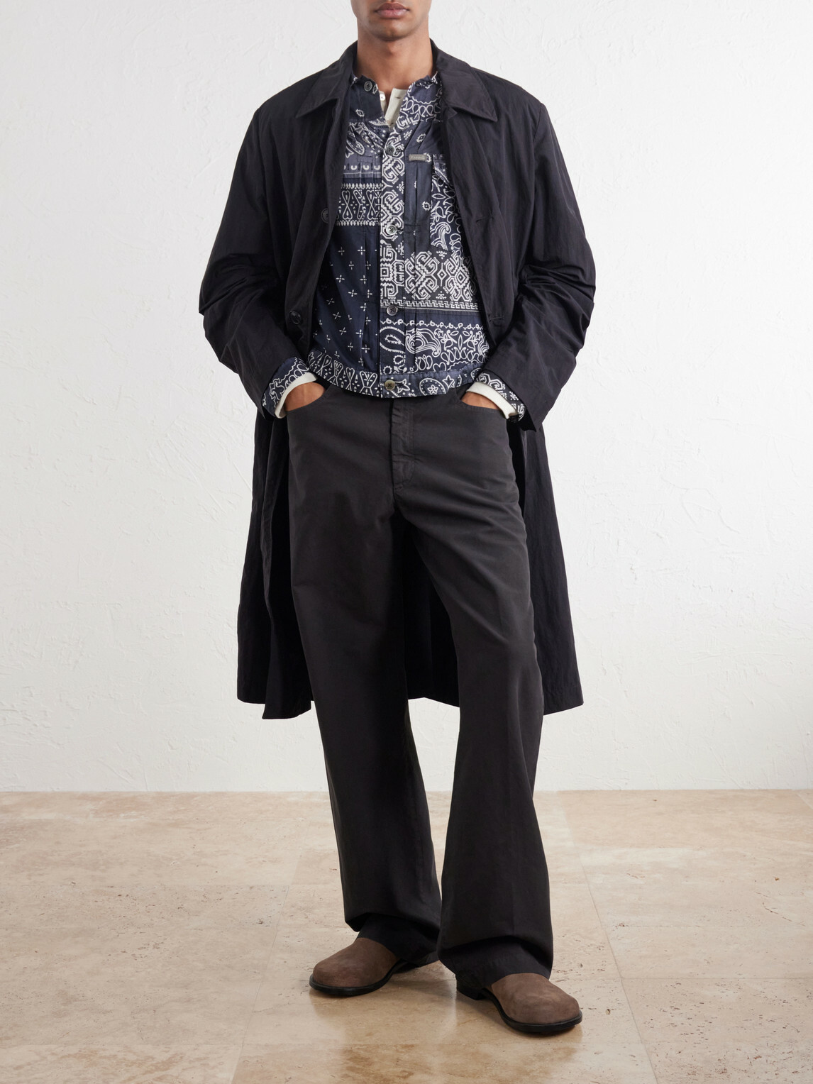 KAPITAL - Bandana-Print Patchwork Cotton Overshirt - Blue