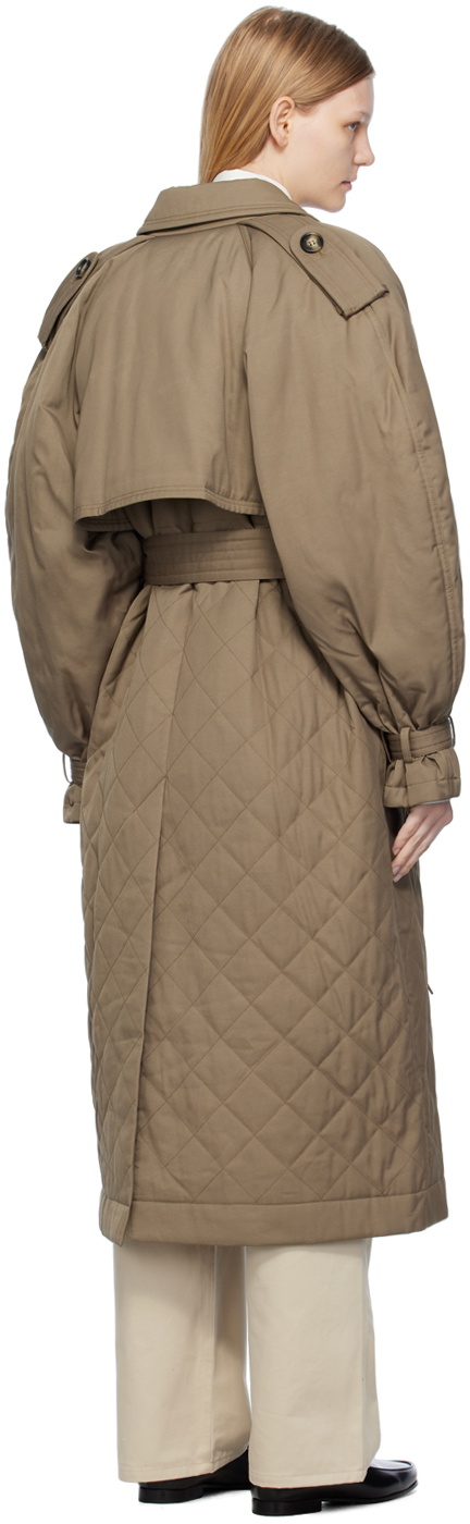 Elleme Khaki Quilted Trench Coat