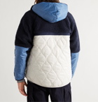 Nike - NSW Panelled Fleece and Quilted Shell Hooded Jacket - Blue