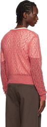 Dries Van Noten Pink Open-Knit Cardigan