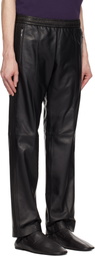 International Gallery BEAMS Black Track Leather Pants