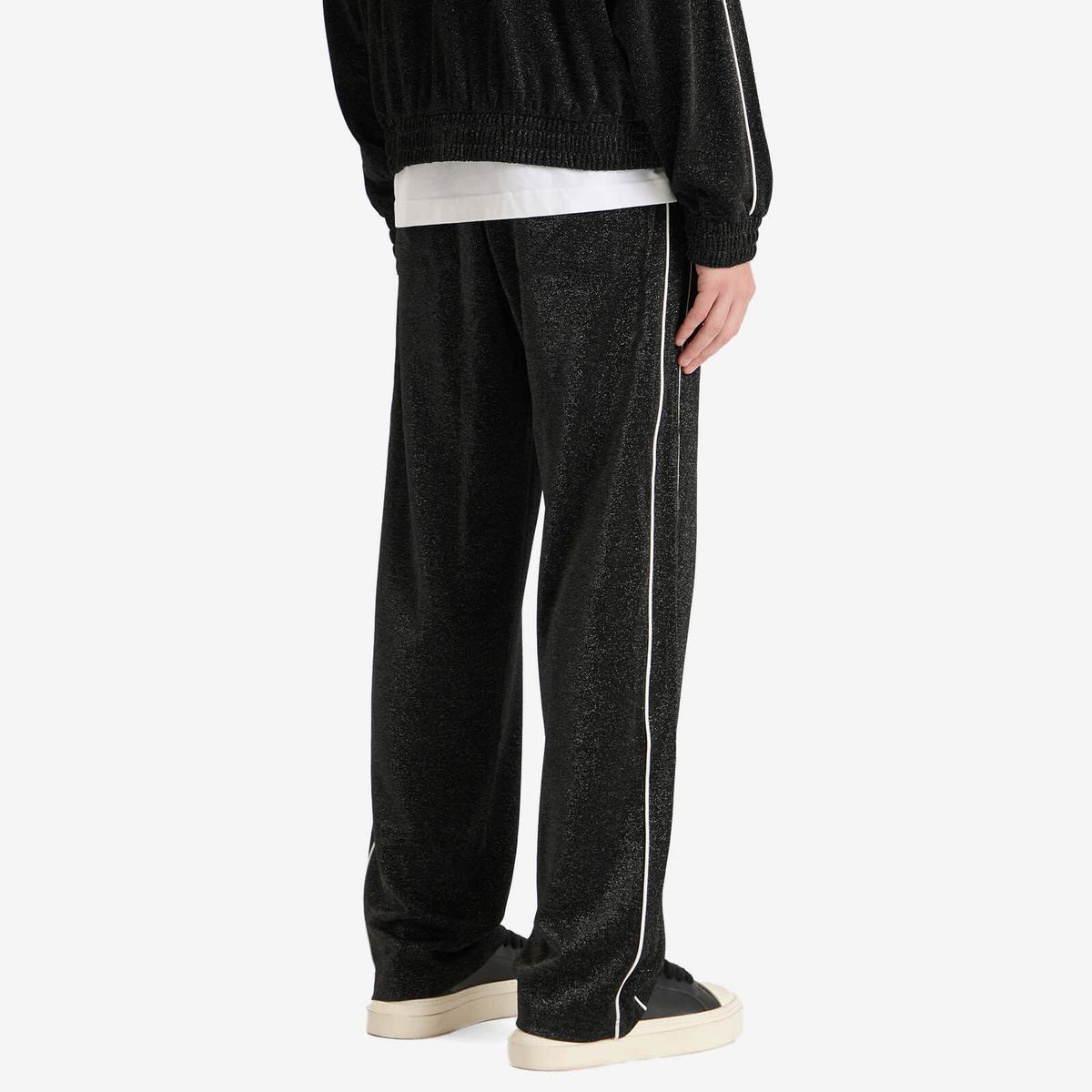 Cole Buxton Men's Glitter Piped Track Pant in Black