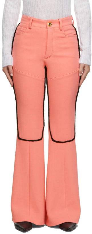 Photo: Cormio Pink Bianca Contrast Flare Trousers