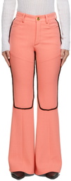 Cormio Pink Bianca Contrast Flare Trousers