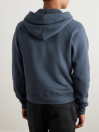 TOM FORD - Garment-Dyed Cotton-Jersey Hoodie - Blue