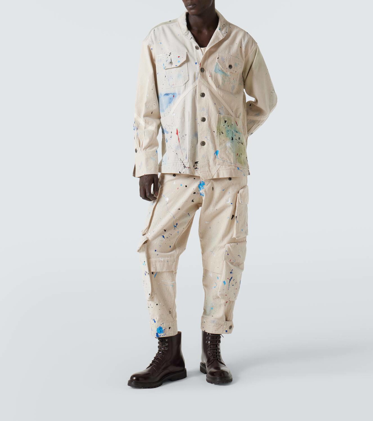Greg Lauren Painter printed cotton jacket