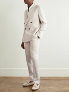 Zegna - Double-Breasted Linen-Twill Suit Jacket - Neutrals