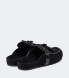 Isabel Marant Malvin leather-trimmed suede mules