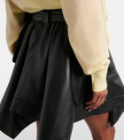 Loewe Double L belted leather miniskirt