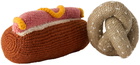 Ware of the Dog Brown Hot Dog & Pretzel Toy Set