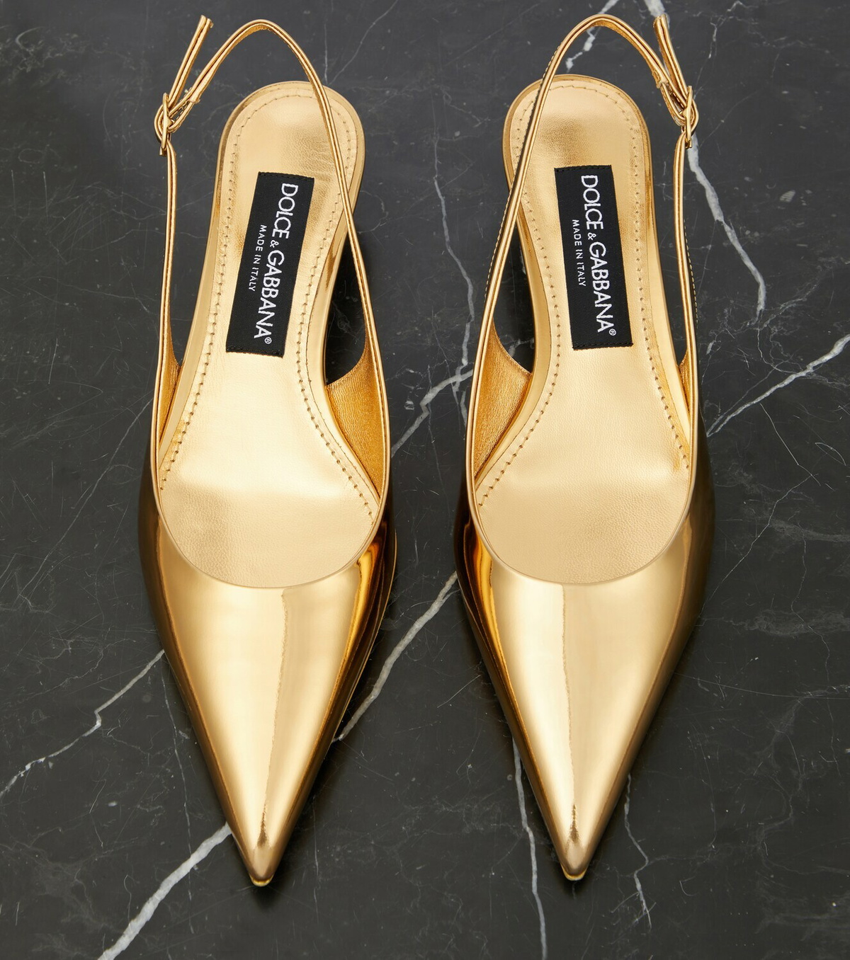 platform pump 12cm with double g gold metalic patent leather