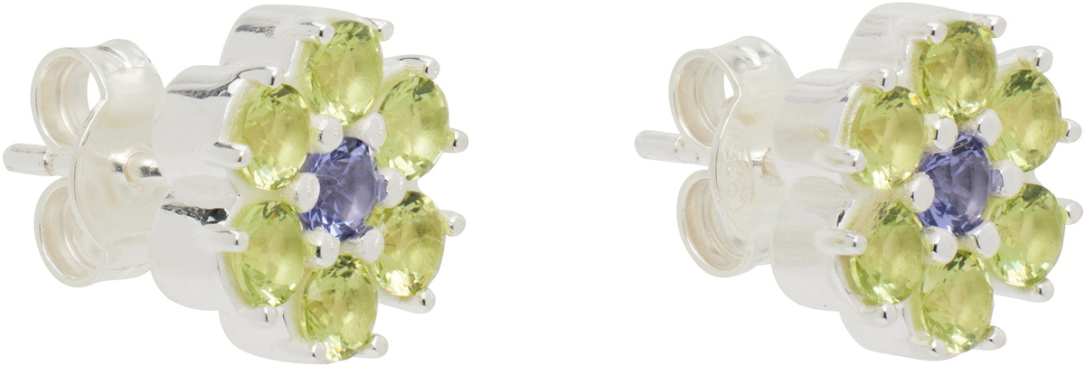 Hatton Labs Silver & Multicolor Daisy Earrings