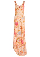 Never Fully Dressed Floral Sofia Satin Maxi Dress Cream