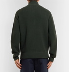 Mr P. - Ribbed Merino Wool Zip-Up Cardigan - Men - Dark green