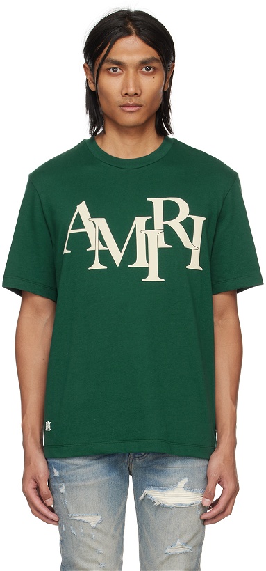 Photo: AMIRI Green Staggered T-Shirt
