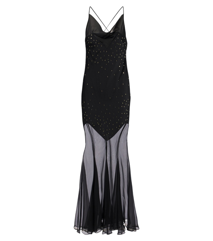Photo: Rabanne Embellished chiffon maxi dress