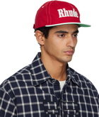 Rhude Red & White 'Rhude' Contrast Logo Cap