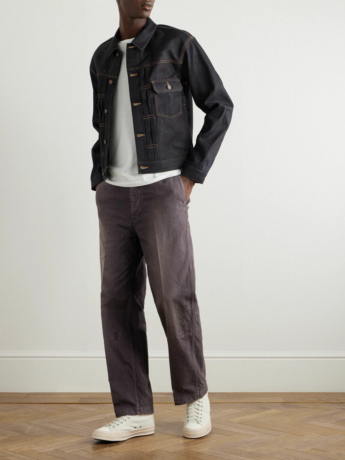 Visvim - Straight-Leg Distressed Cotton-Canvas Trousers
