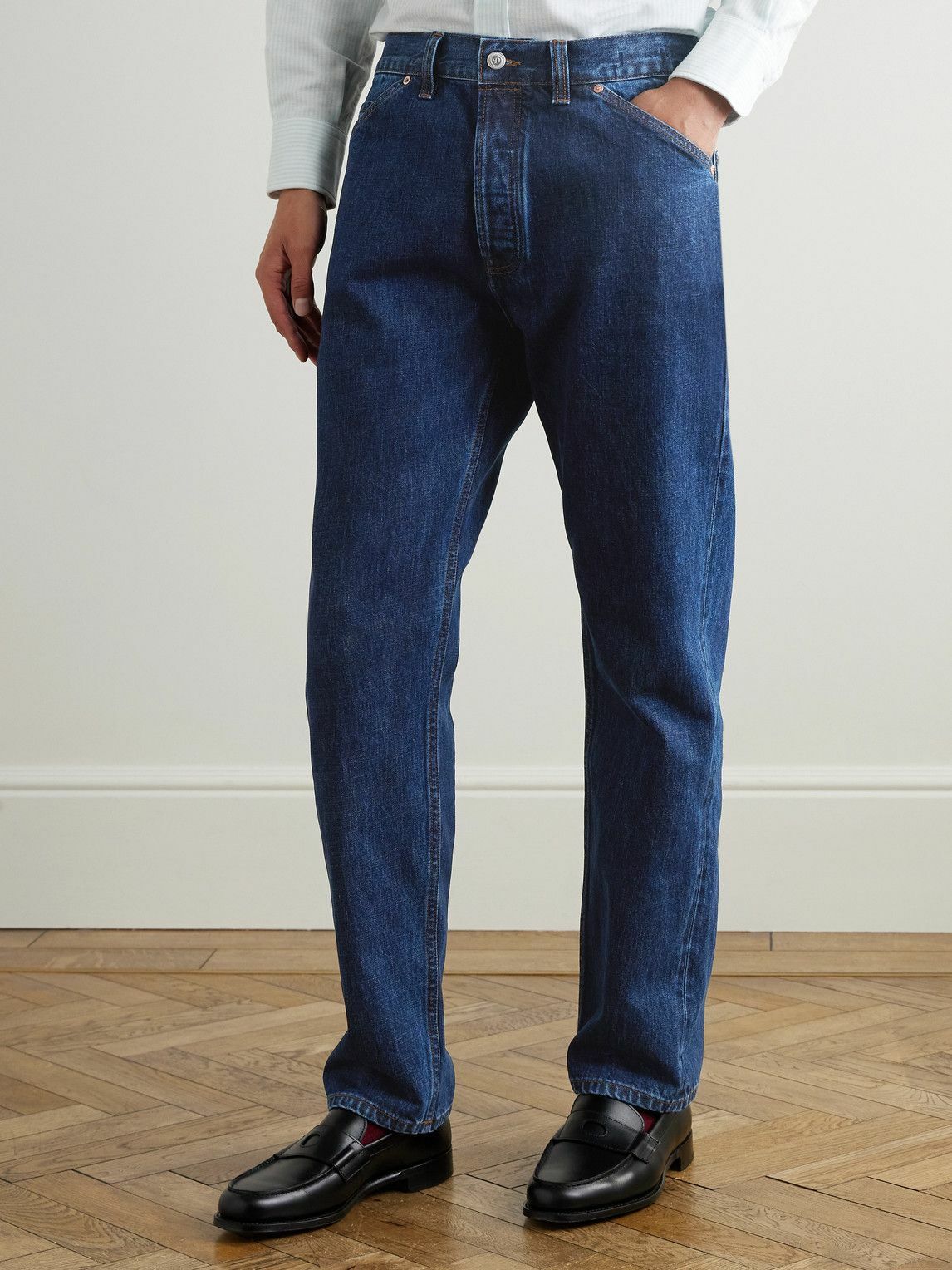Drake's - HIM Straight-Leg Selvedge Jeans - Blue