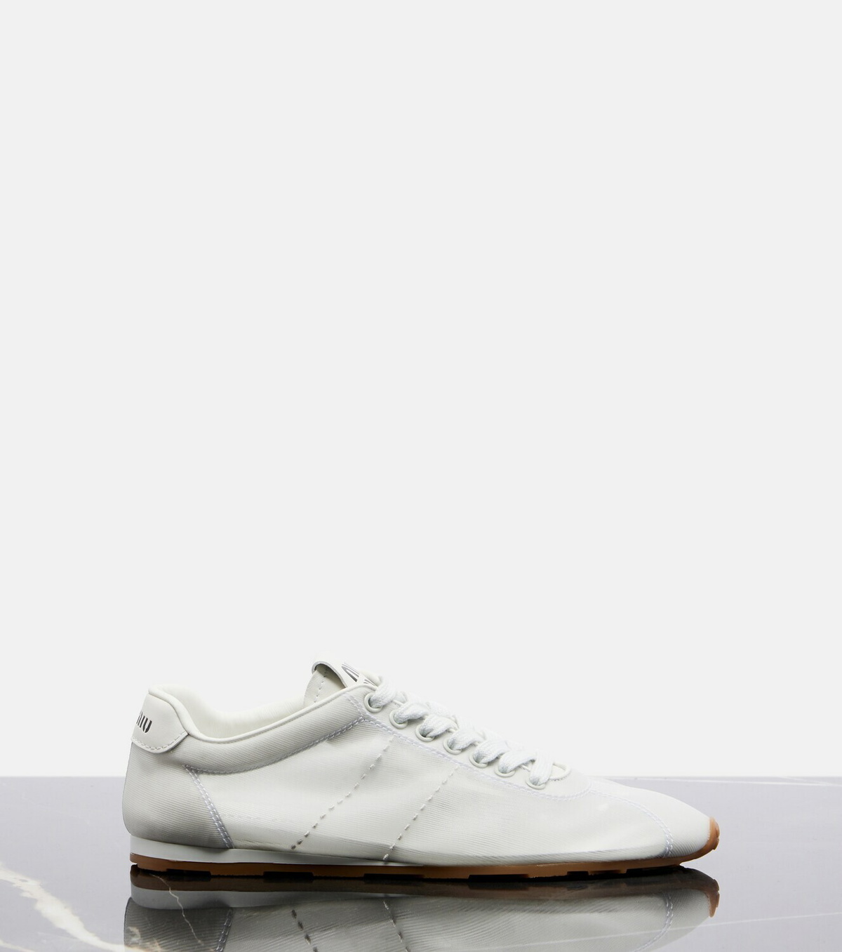 Miu Miu Plume leather-trimmed sneakers
