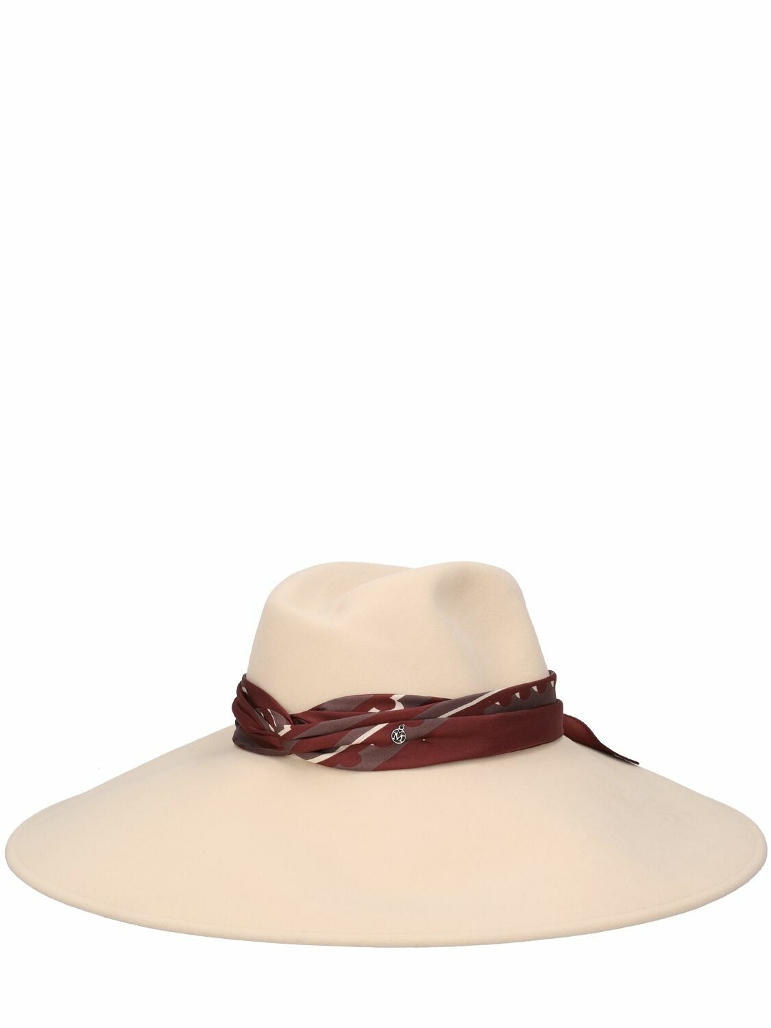 MAISON MICHEL - Big Virginie Wool Hat W/ Silk Hatband Maison Michel