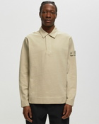 Stone Island Sweater Organic Cotton Heavy Fleece, Stone Island Ghost Piece Brown - Mens - Half Zips