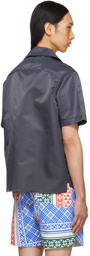 Rhude SSENSE Exclusive Navy Nylon Mechanic Shirt