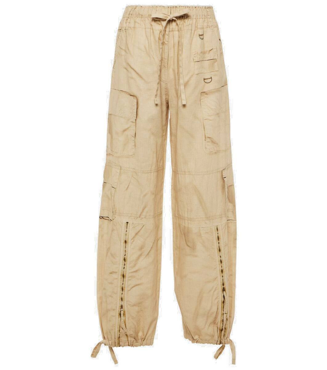 Acne Studios Trompe l'œil linen and cotton cargo pants Acne