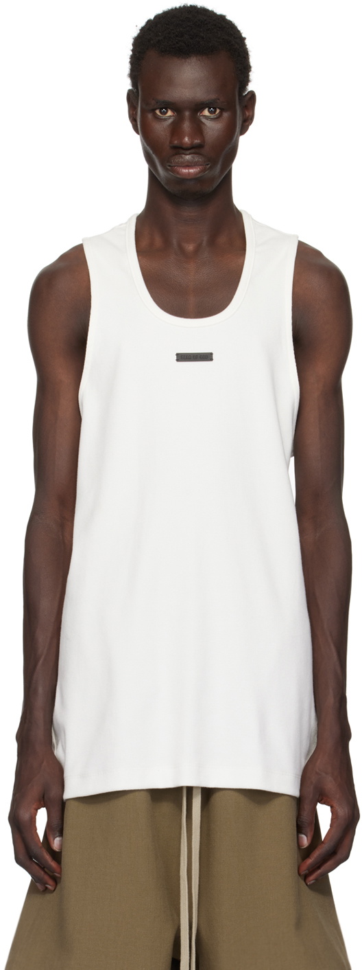 Fear of God White Ribbed Tank Top